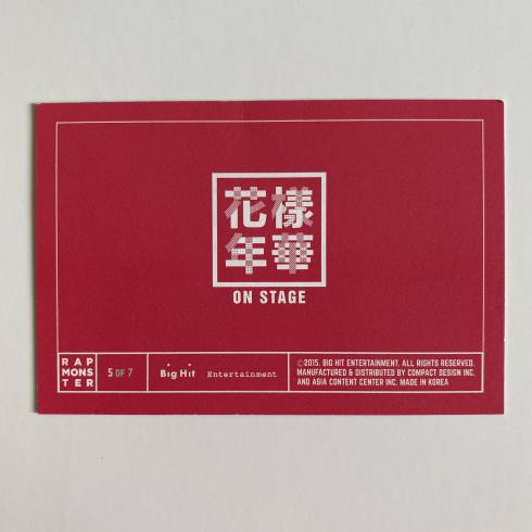 BTS '花樣年華 ON STAGE' 2015 MINI PHOTOCARD - RM (5/7)